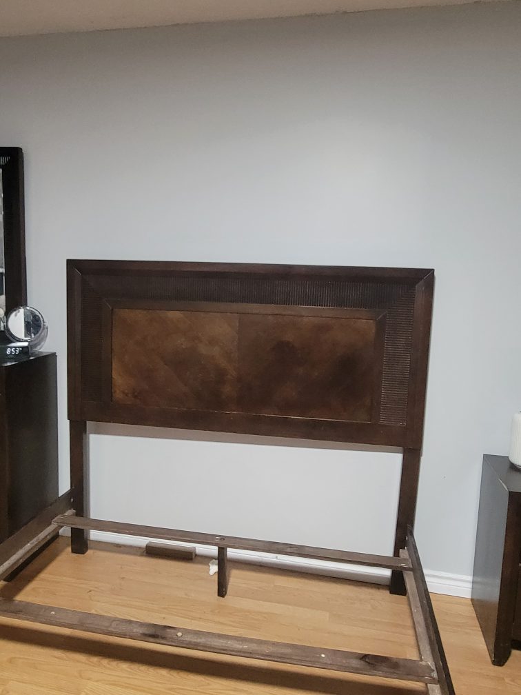 Queen Size Bed Frame dark brown - photo 3