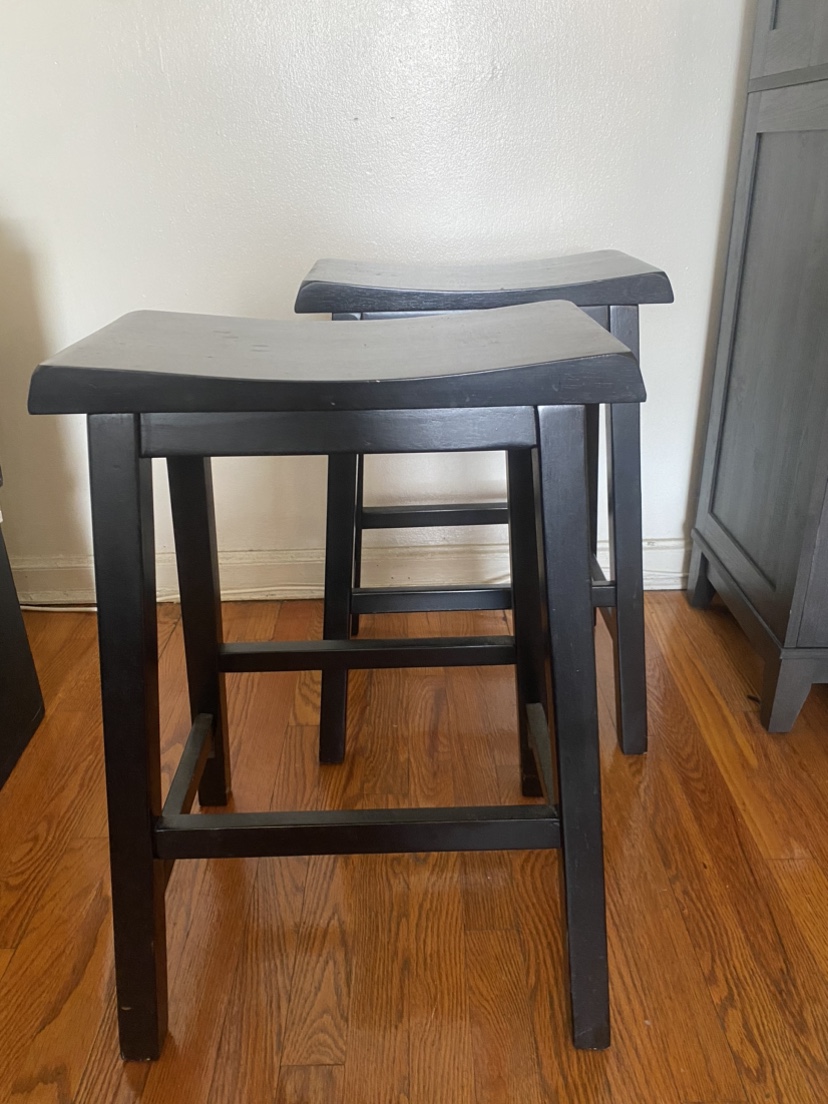 Black Wooden Stools (Set of 2) 🧡