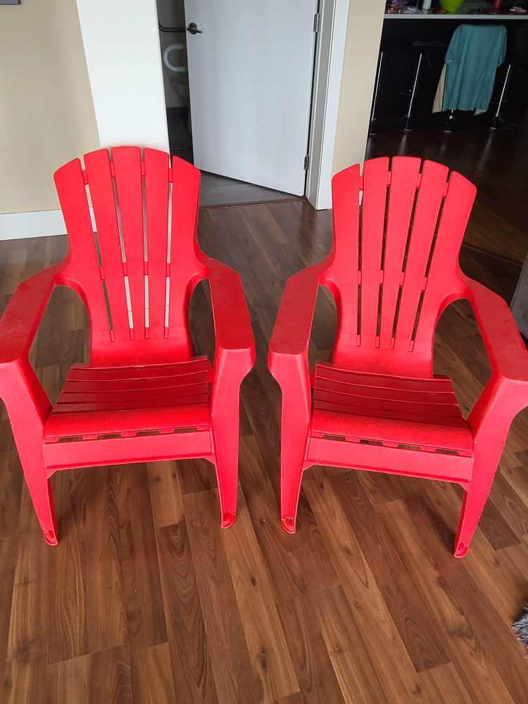 Red " muskoka" chairs (Set of Two)