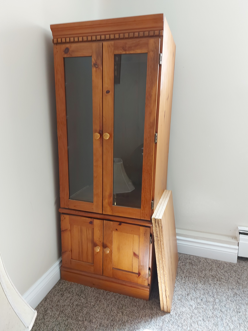 Wooden Cabinet with Glass Doors