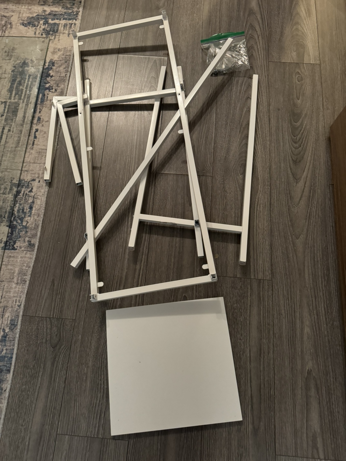 White Desk with Drawer and Glass Top - photo 4