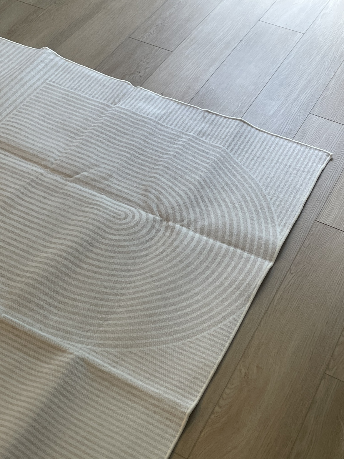 *NEW* never used White and Grey Striped Rug - photo 2