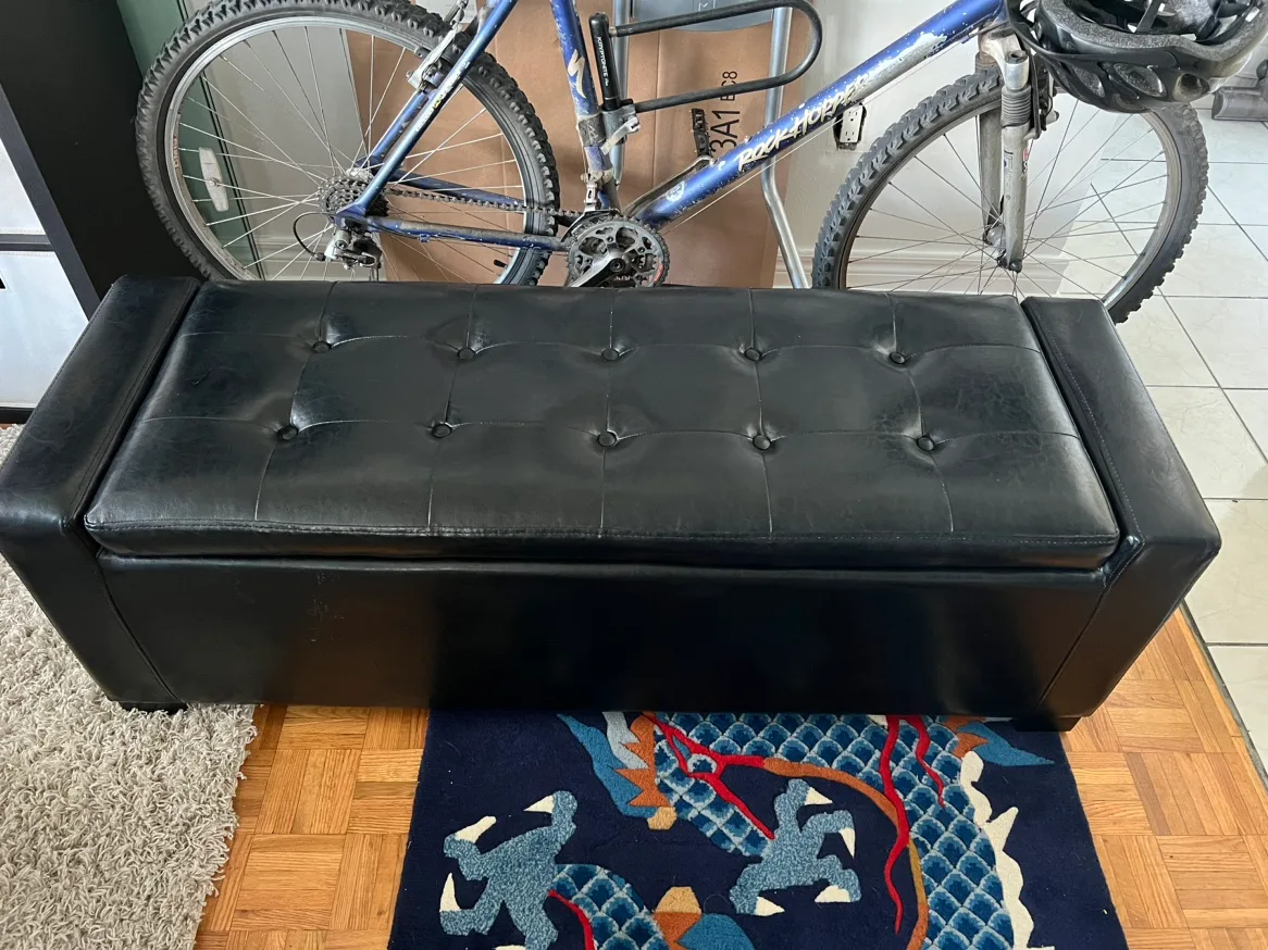 Black Storage Ottoman thumbnail