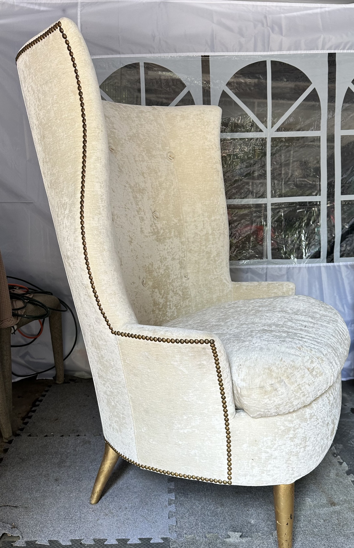 White Velvet Armchair