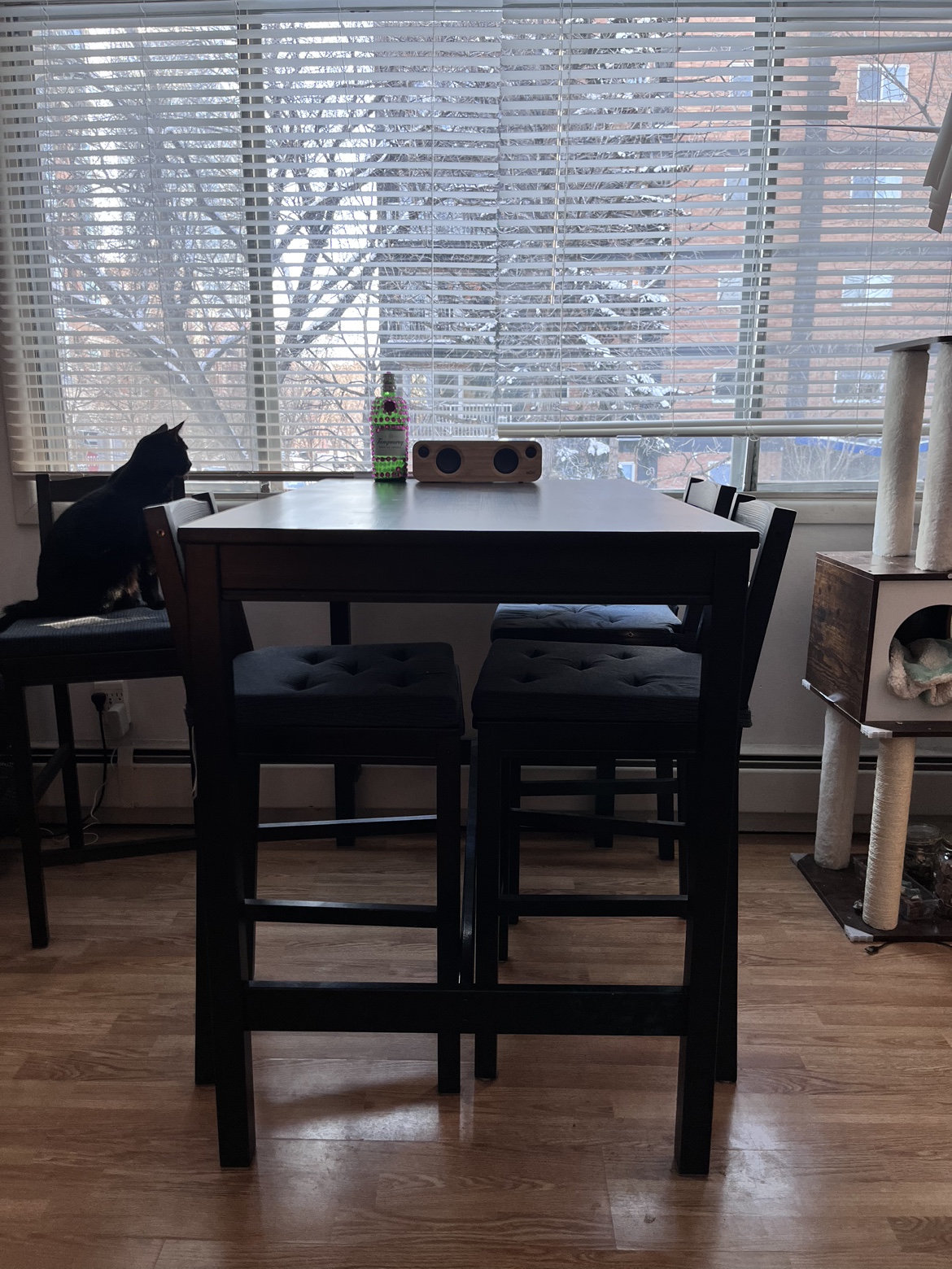 Black Kitchen Table and Stools Set - photo 2