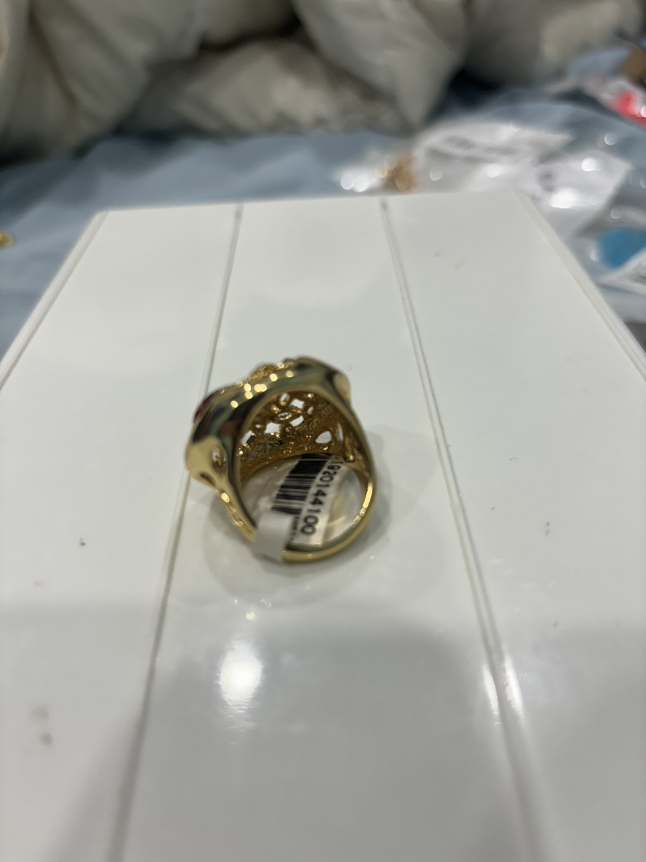 Gold Ring with Red Stones - photo 2