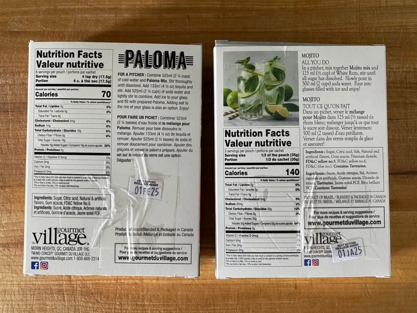 Gourmet Village Paloma and Mojito Cocktail Mixes image indicator(2)