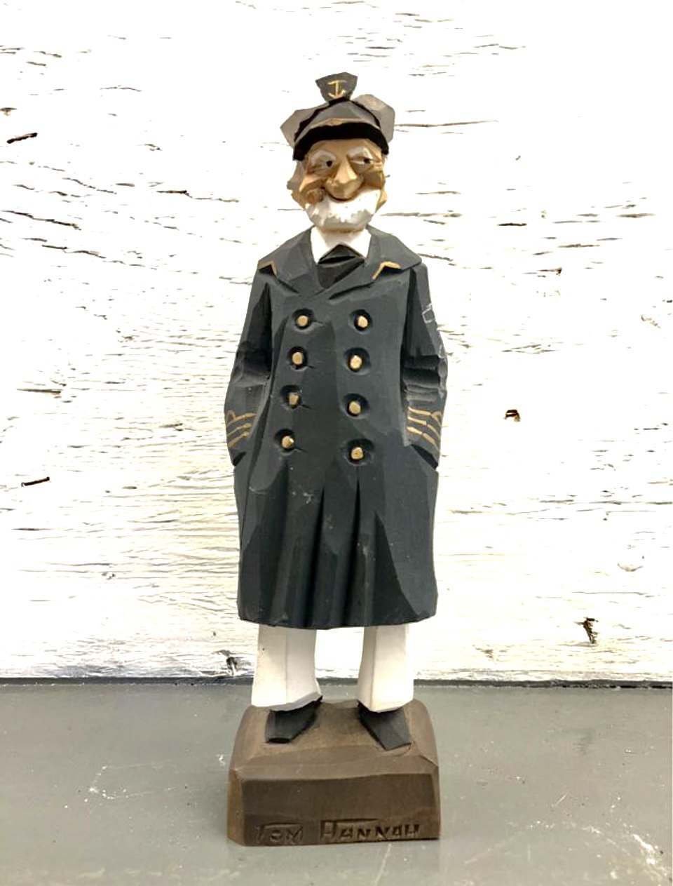 Hand Carved Wooden Captain Figure - photo 2
