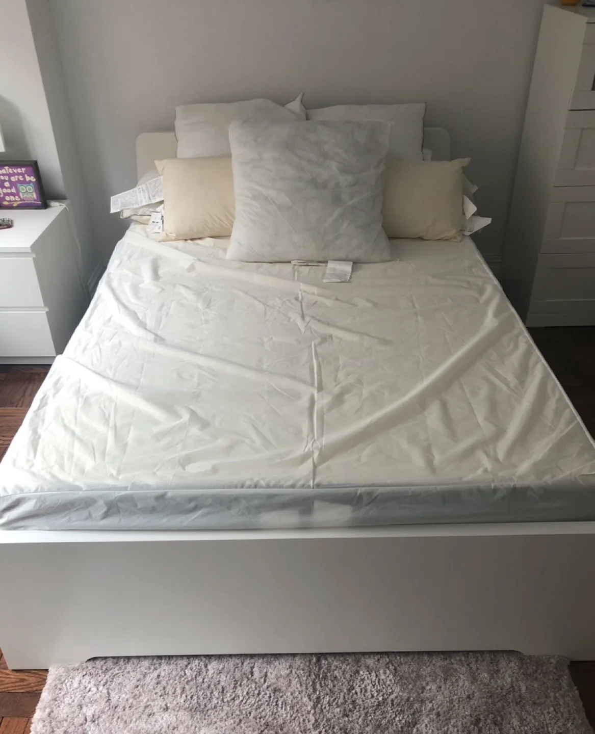 Ikea Double Bed Frame WITH ikea Mattress thumbnail