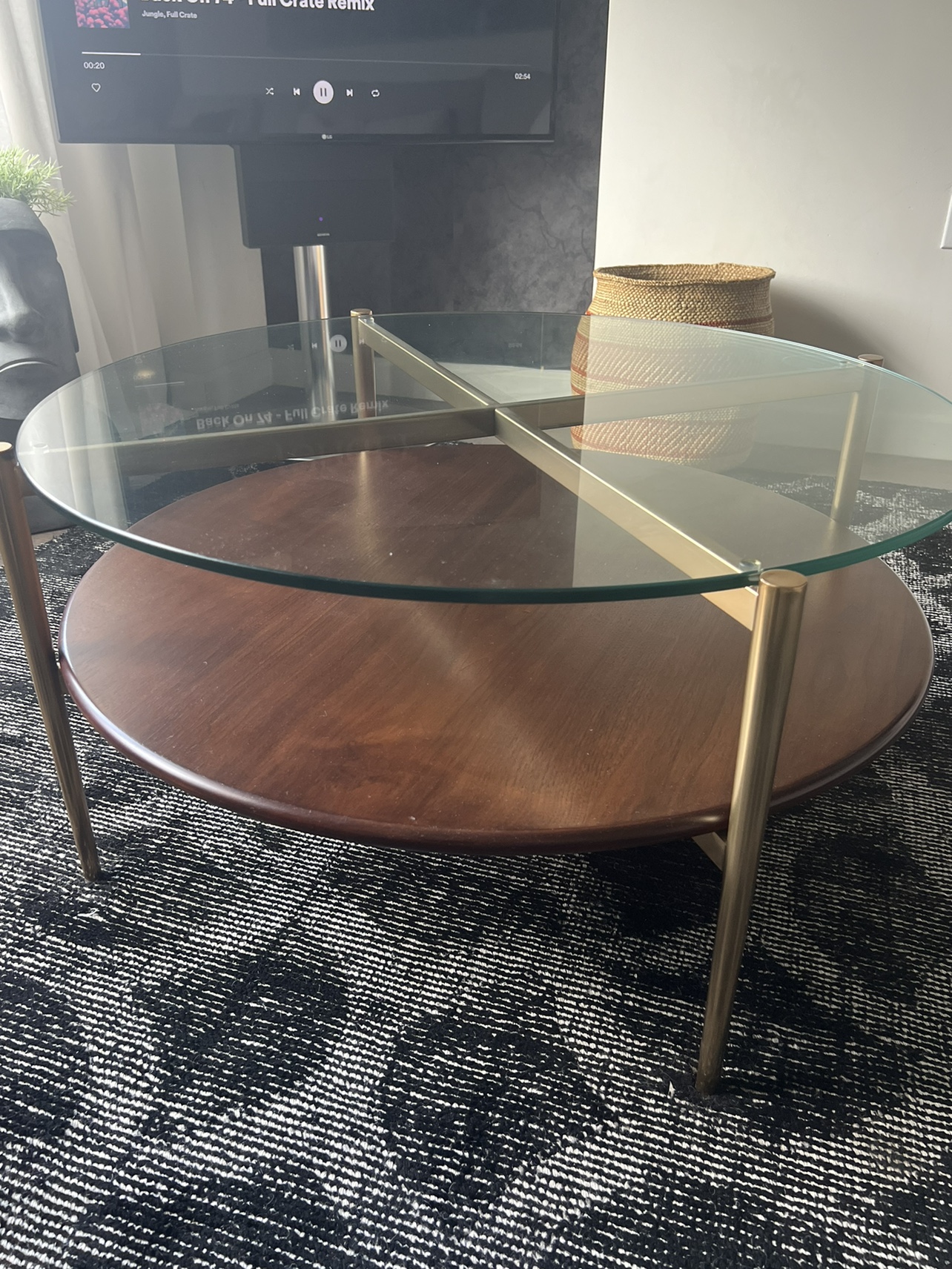 West Elm Glass and Wood Coffee Table - photo 2
