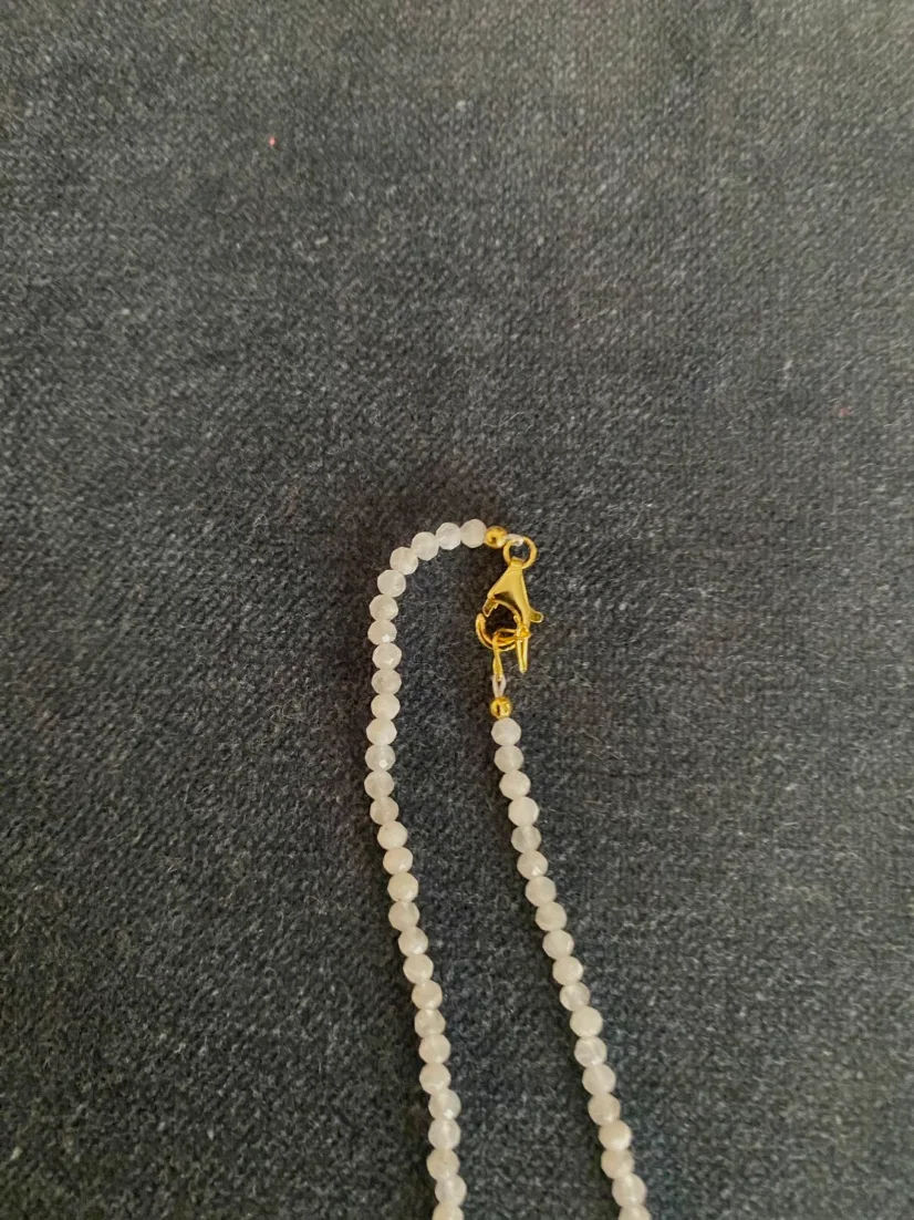 Genuine Moonstone Necklace with Gold Plated Eye Pendant image indicator(4)