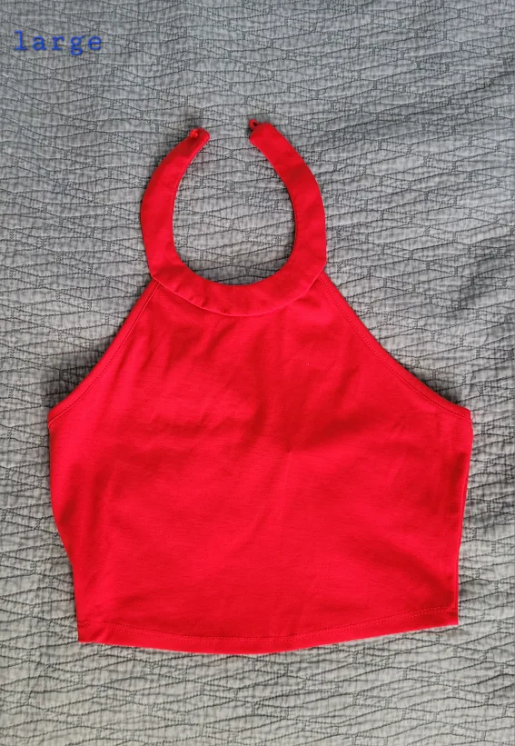 Red Halter Top Womens Size large thumbnail