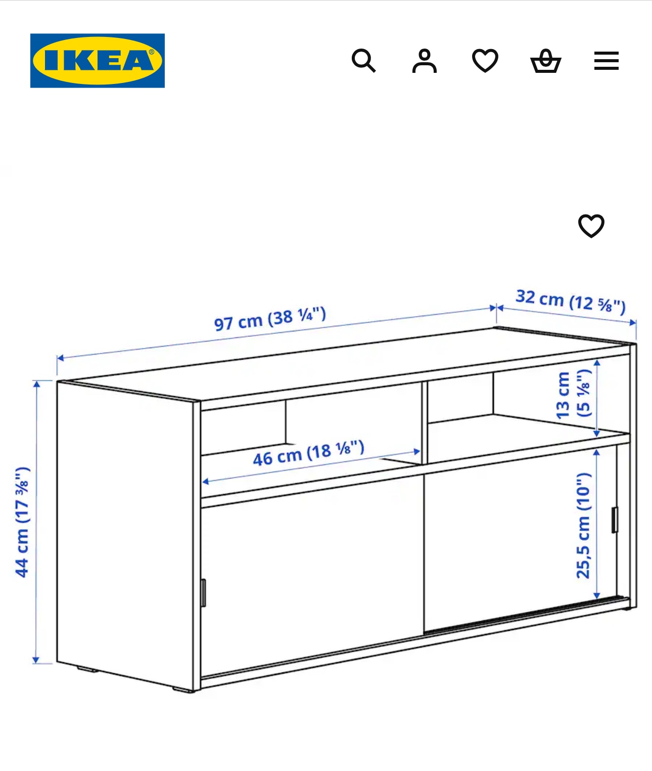 Ikea SPIKSMED TV bench light gray
