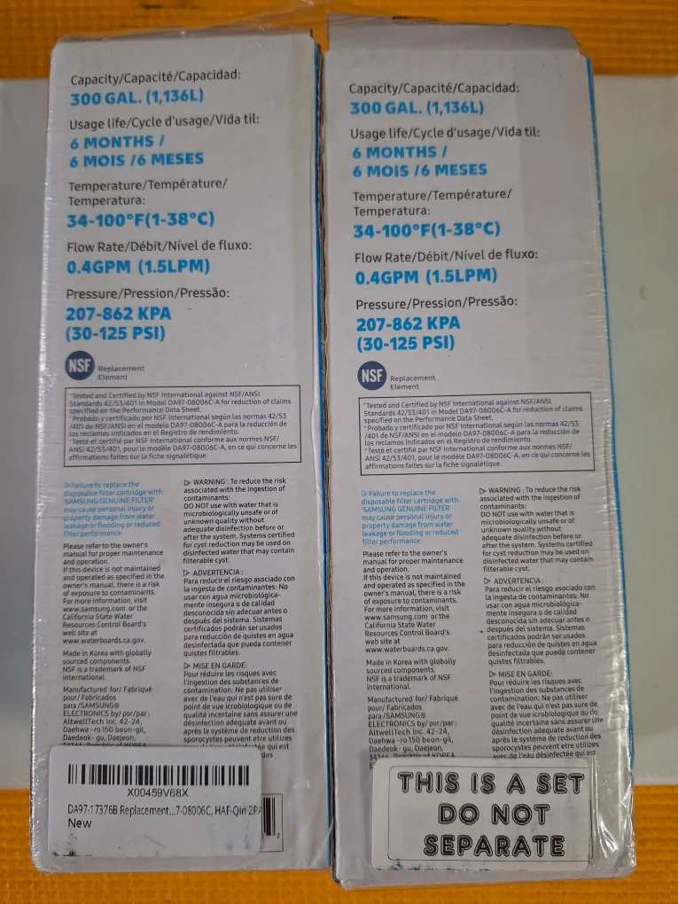 2 New Samsung Water Filter For Refrigerator image indicator(2)