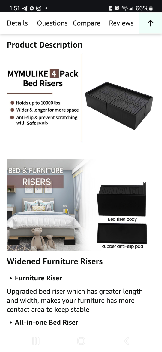 5 inch. 4 pc bed risers - photo 2