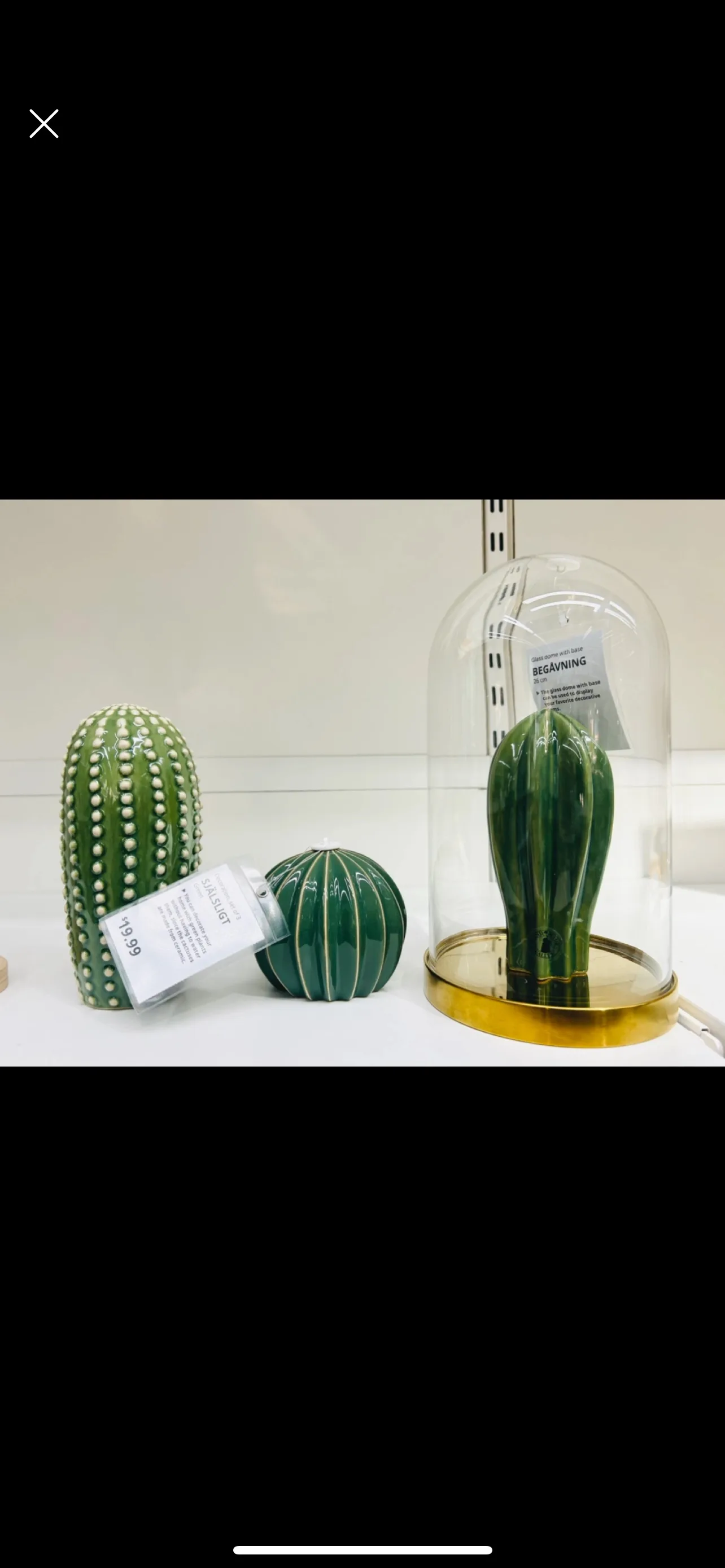 Set of 3 Green Ceramic Cactus Figurines thumbnail