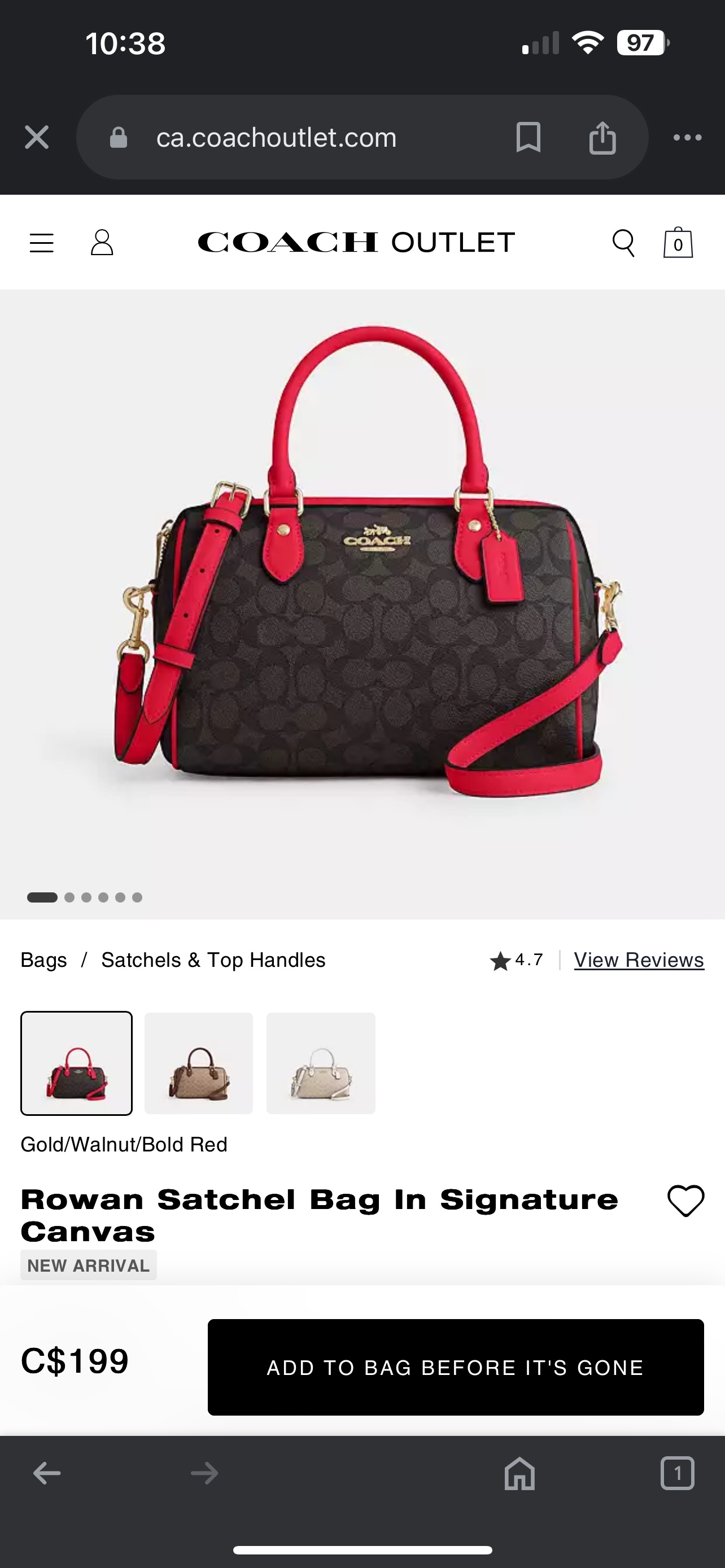 Coach Rowan Satchel Bag - photo 4