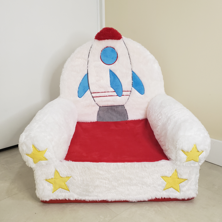 Amazon Basics Children's Plush Chair, Rocket