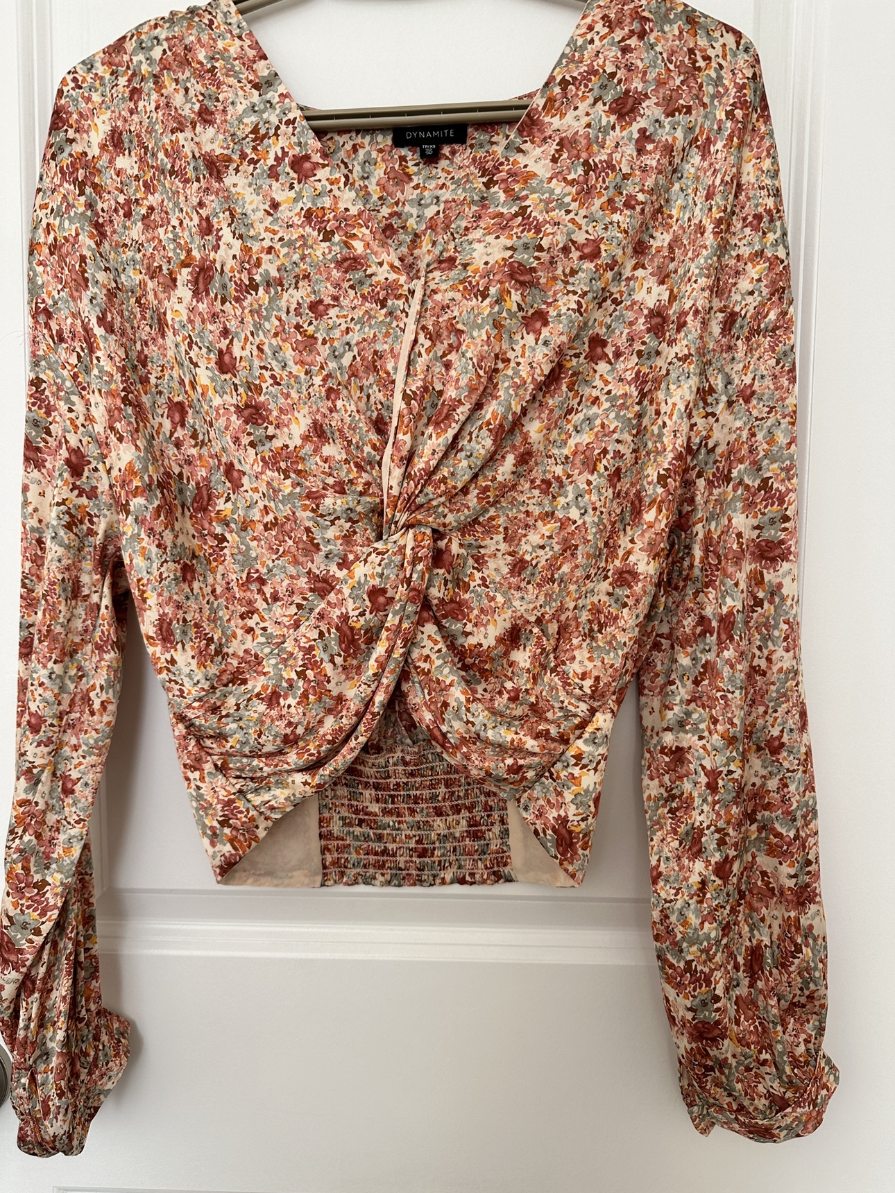 Dynamite Floral Long Sleeve Blouse - New