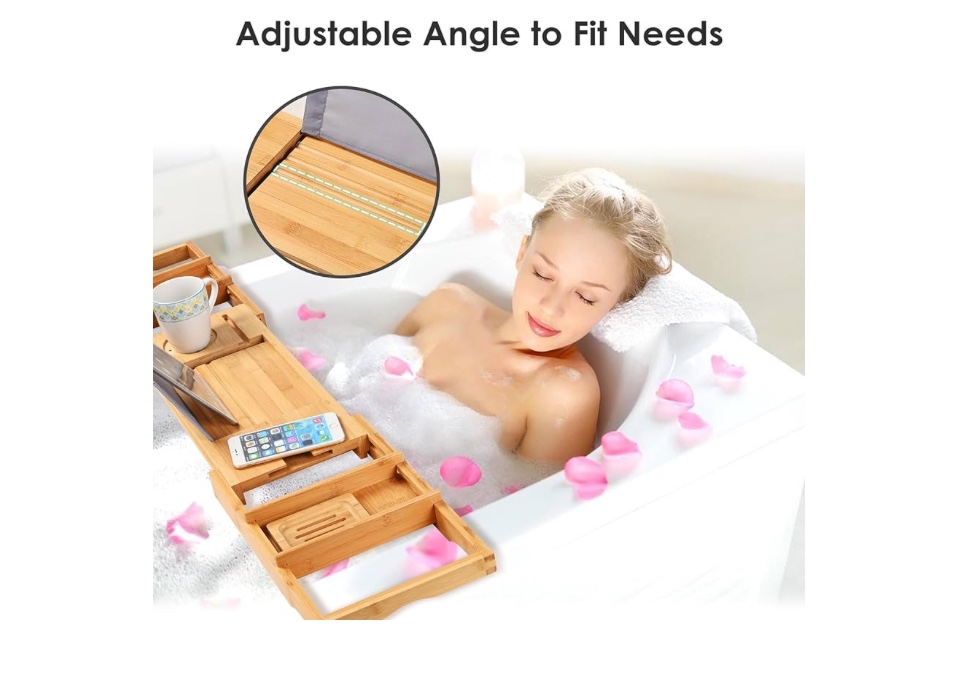 Bamboo Bathtub Caddy Tray - photo 3