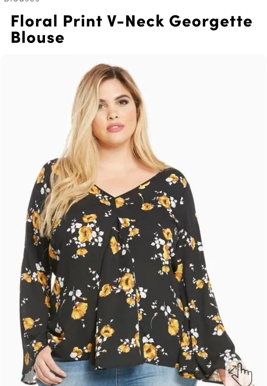 Torrid Floral Print Blouse fall colors 2x thumbnail