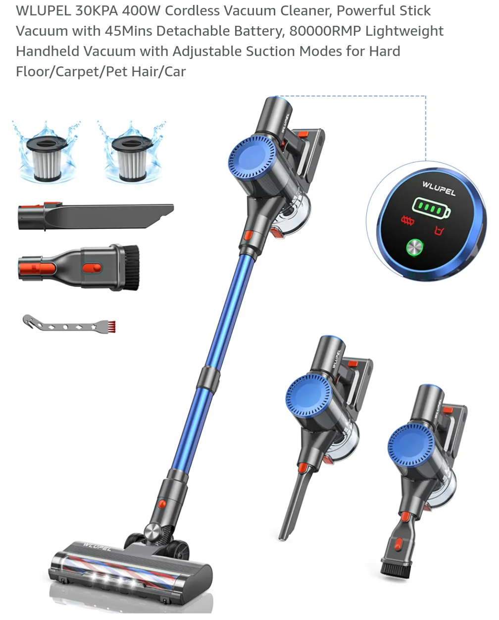 Move Out sale - Wlupel Cordless Vacuum Cleaner (Hero 9E)