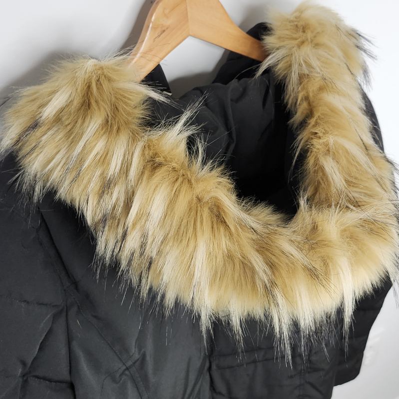 Guess Ladies XL Black Faux Fur Trimmed Winter Coat - photo 2