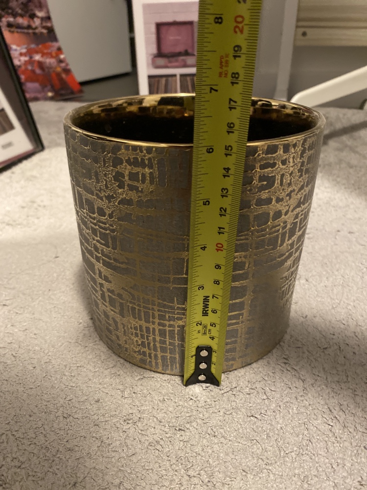 MOVING SALE Gold and Black Ceramic Planter - photo 4
