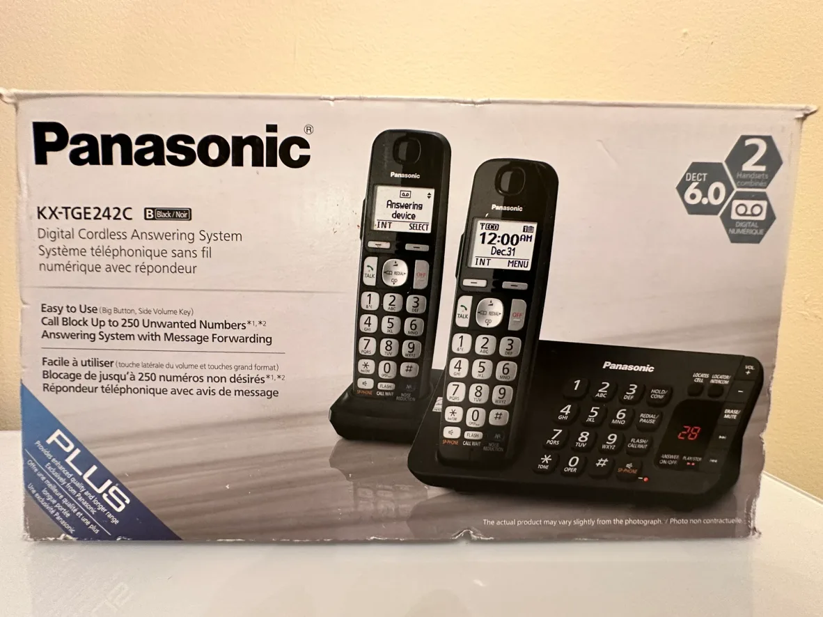 Panasonic Cordless 2 Handsets Phone with Answering Machine image indicator(2)