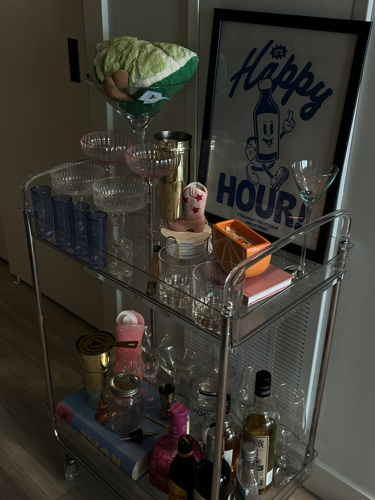 Clear Bar Cart