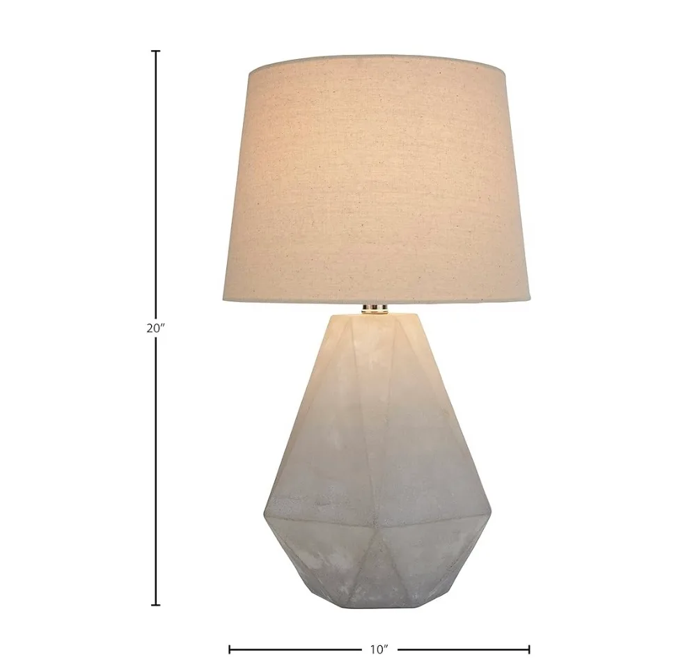 NEW - Polished Concrete Geometric Table Lamp image indicator(3)