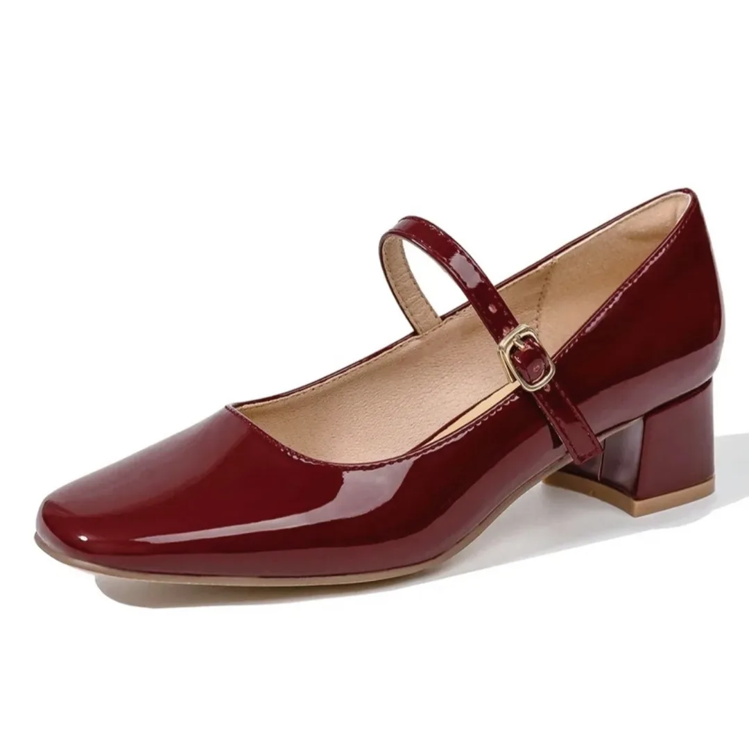 ✨ BRAND NEW Red Patent Leather Mary Jane Heels thumbnail
