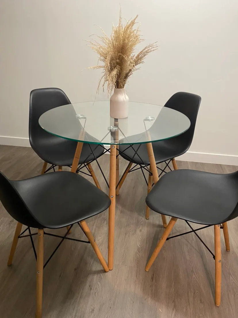 Glass Dining Table with 4 Chairs image indicator(2)