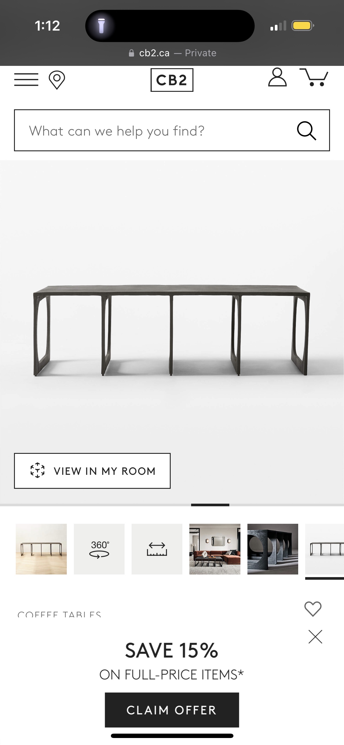 Grado Cast Aluminum Coffee Table - photo 3