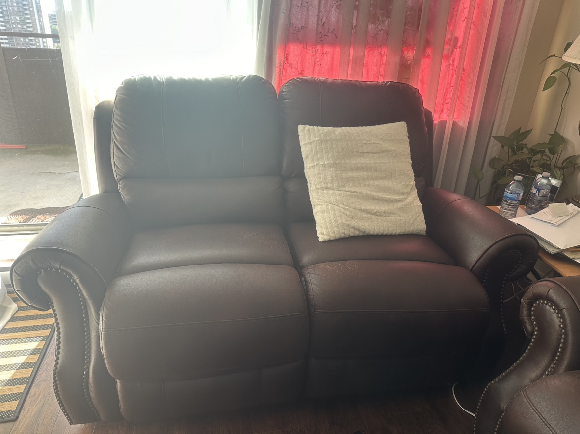 Brown Leather Recliner Sofa - photo 4