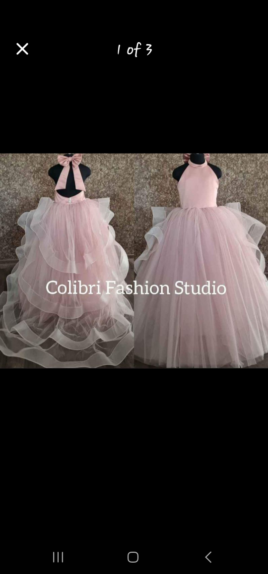 Pink Tulle Dress with Bow
