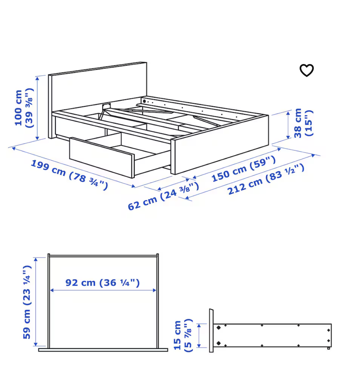 IKEA MALM Bed Frame with 2 Storage Drawers - photo 4