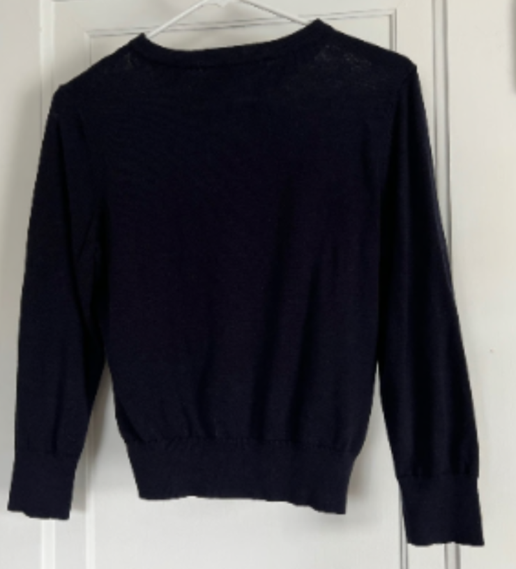 Navy blue embroidered cardigan - photo 3