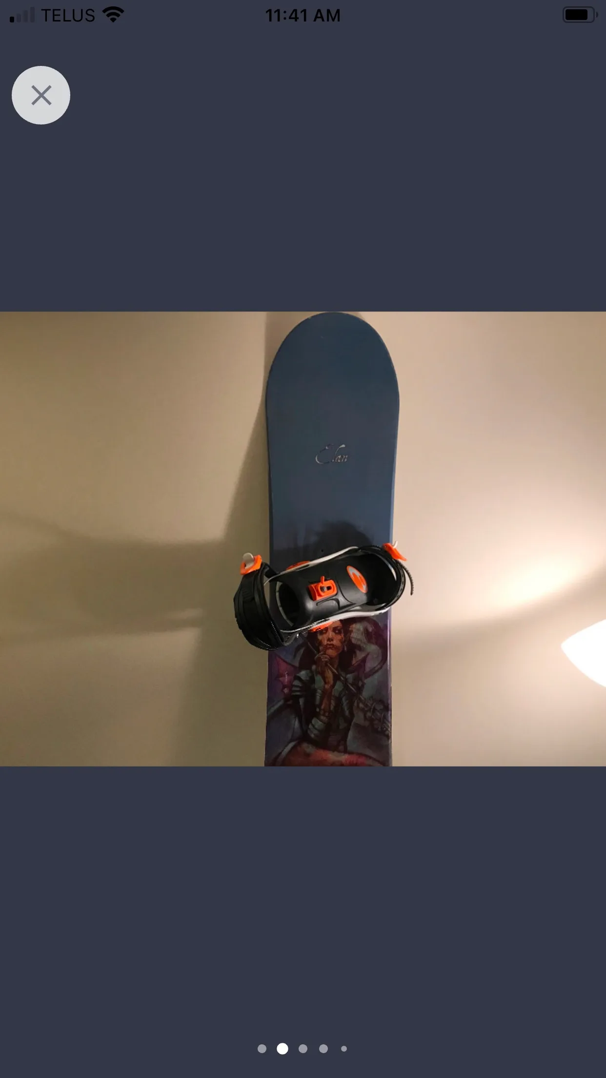 Mens  Snowboard with Bindings. Good condition image indicator(2)