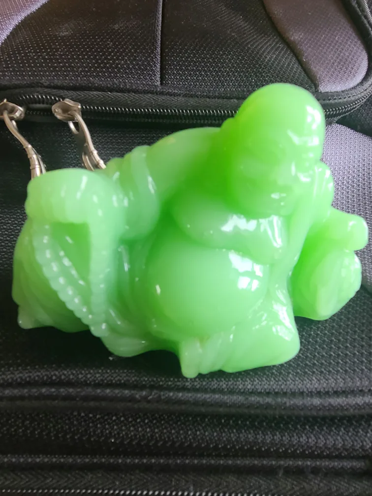 Green Jade Laughing Buddha Figurine thumbnail