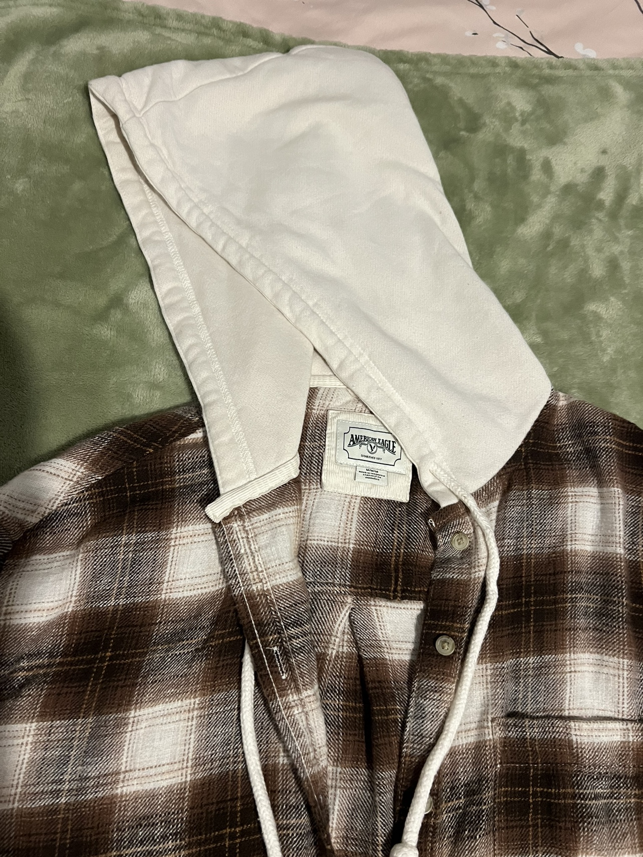 American Eagle Flannel Shirt with Hoodie
