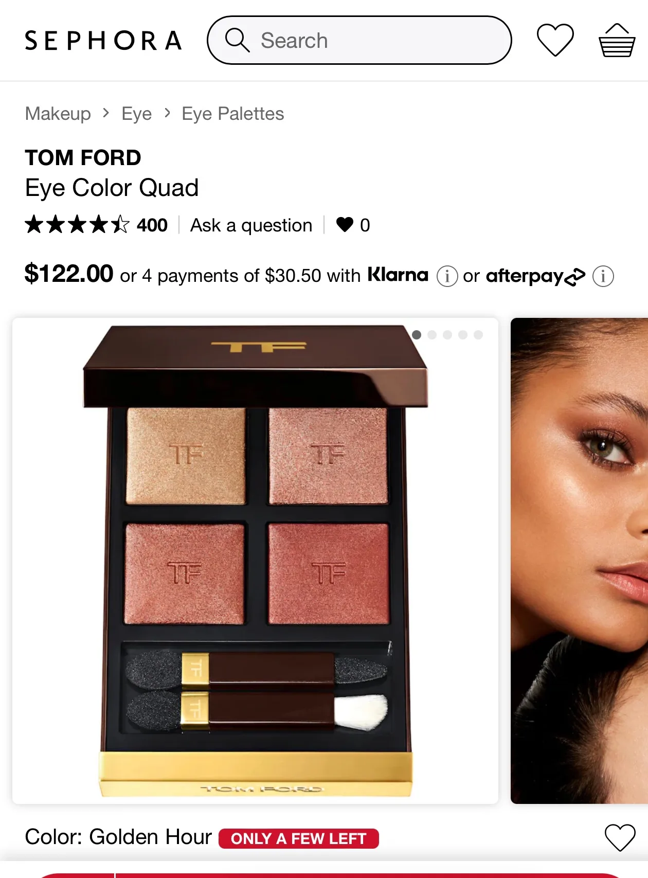 Tom Ford Eye Color Quad in Golden Hour and Lip Liquid Matte image indicator(4)