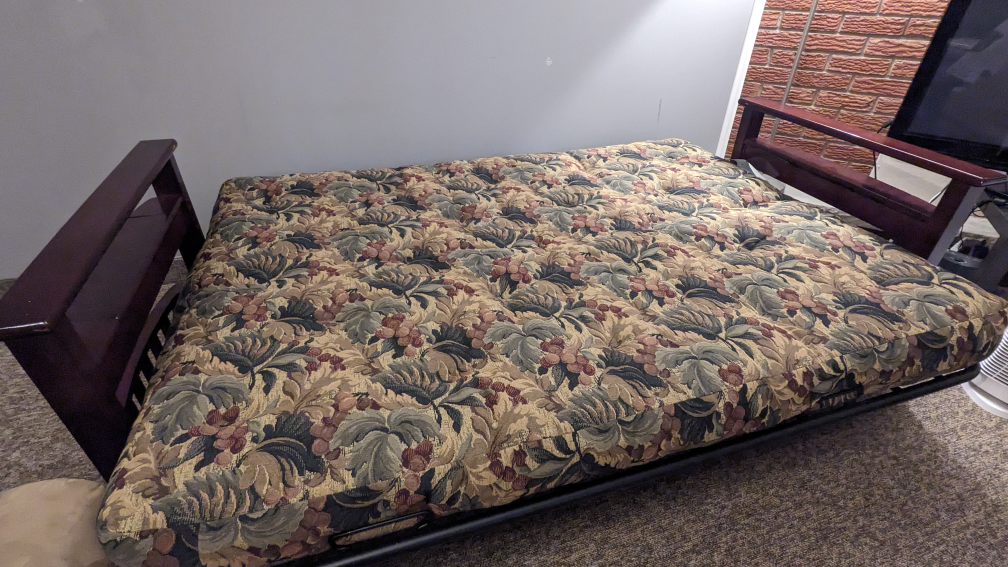 Futon with double size Sealy spring mattress - photo 2
