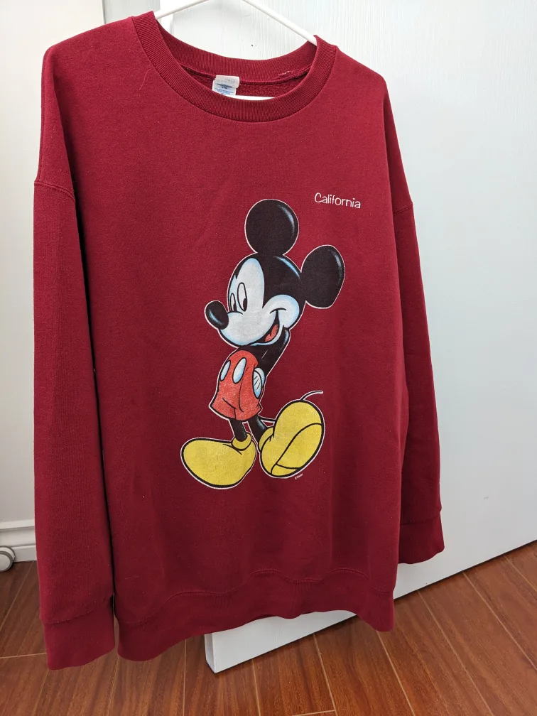Vintage Red Mickey Mouse California Crewneck Sweatshirt image indicator(2)