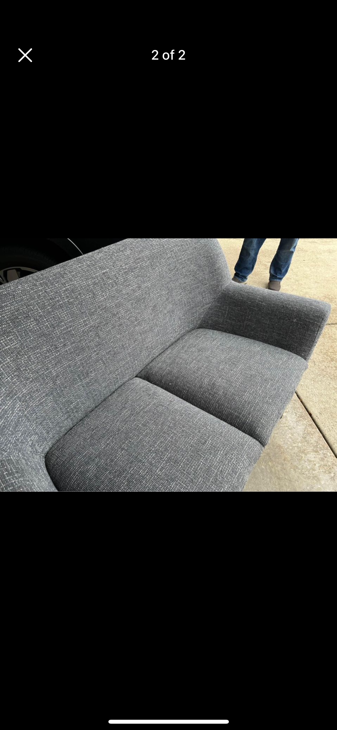 Gray Love Seat - photo 2