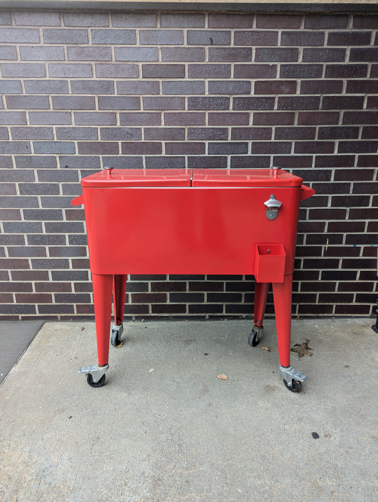 Red Rolling Cooler