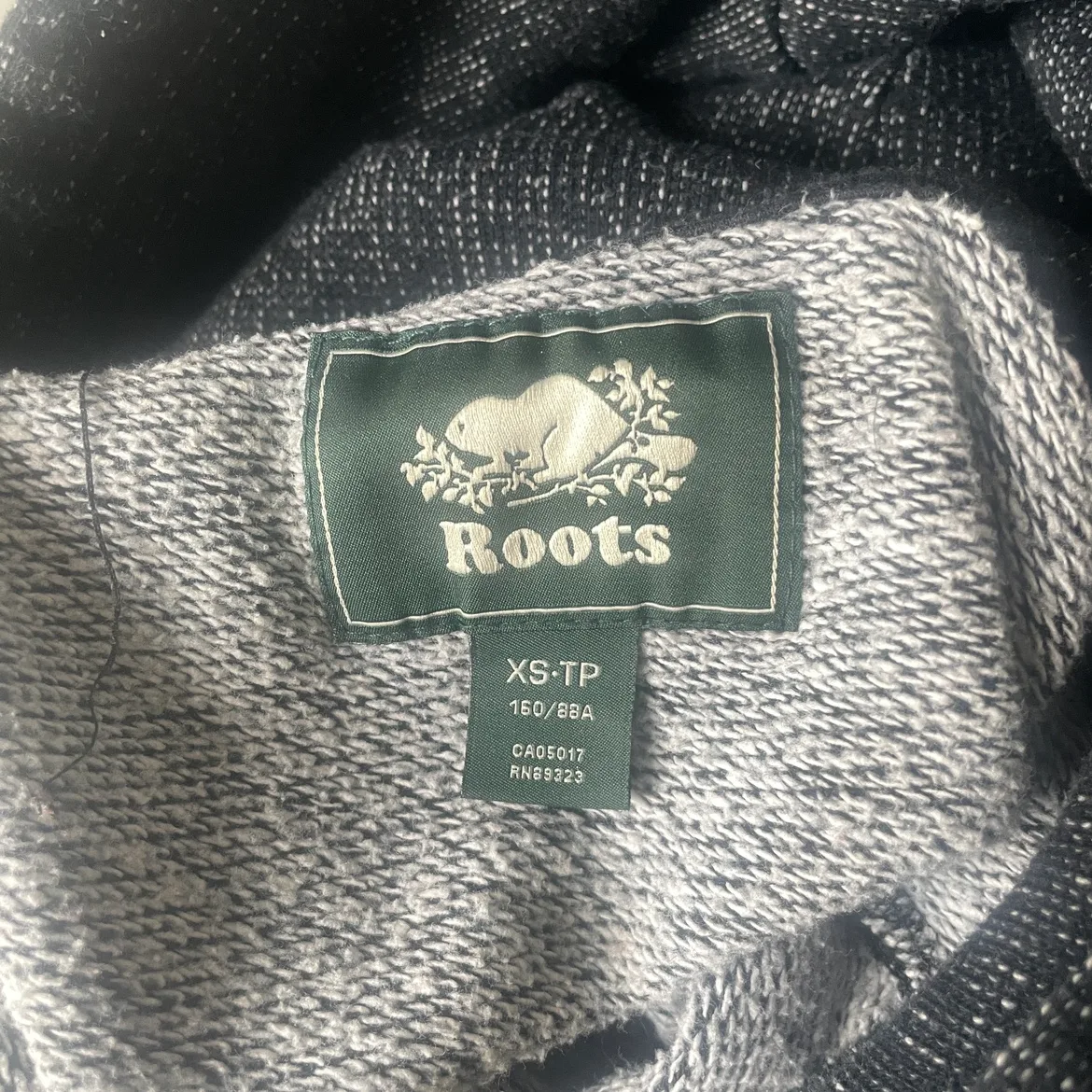Roots Logo Kanga Hoodie Sweatshirt Size XS-S in Black Pepper image indicator(7)