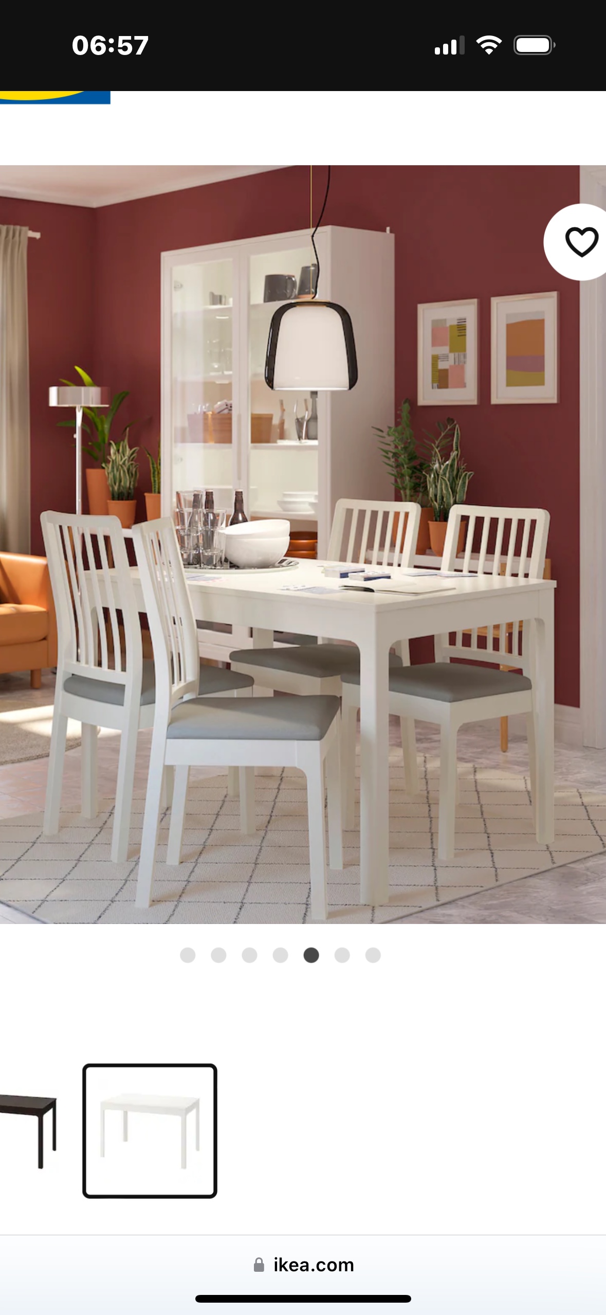Dining table white and extendable - photo 3