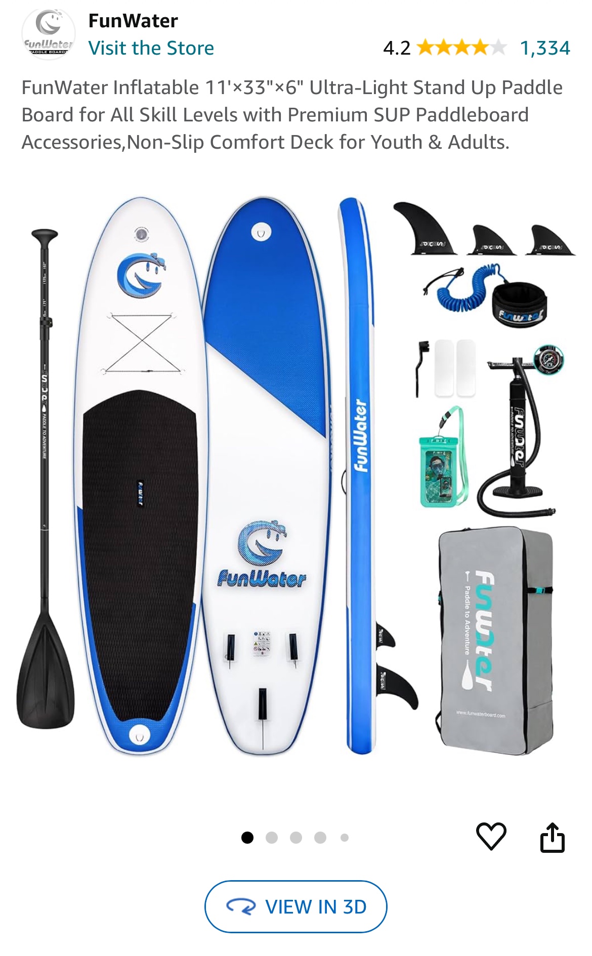 FunWater Inflatable Stand Up Paddleboard
