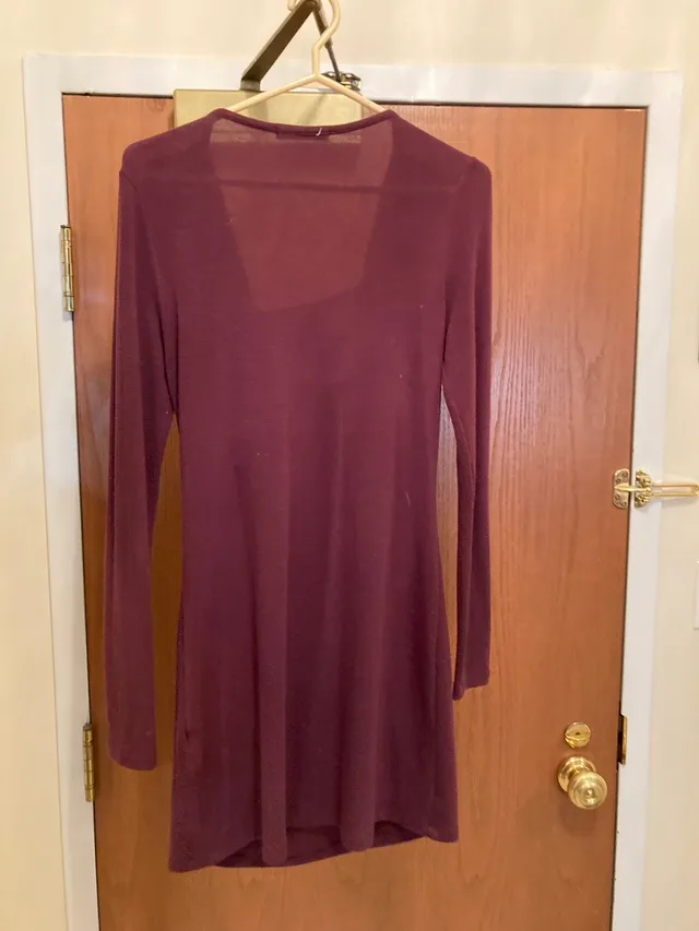 ✨Unique Italian burgundy Long Sleeve mini Dress or tunic image indicator(3)